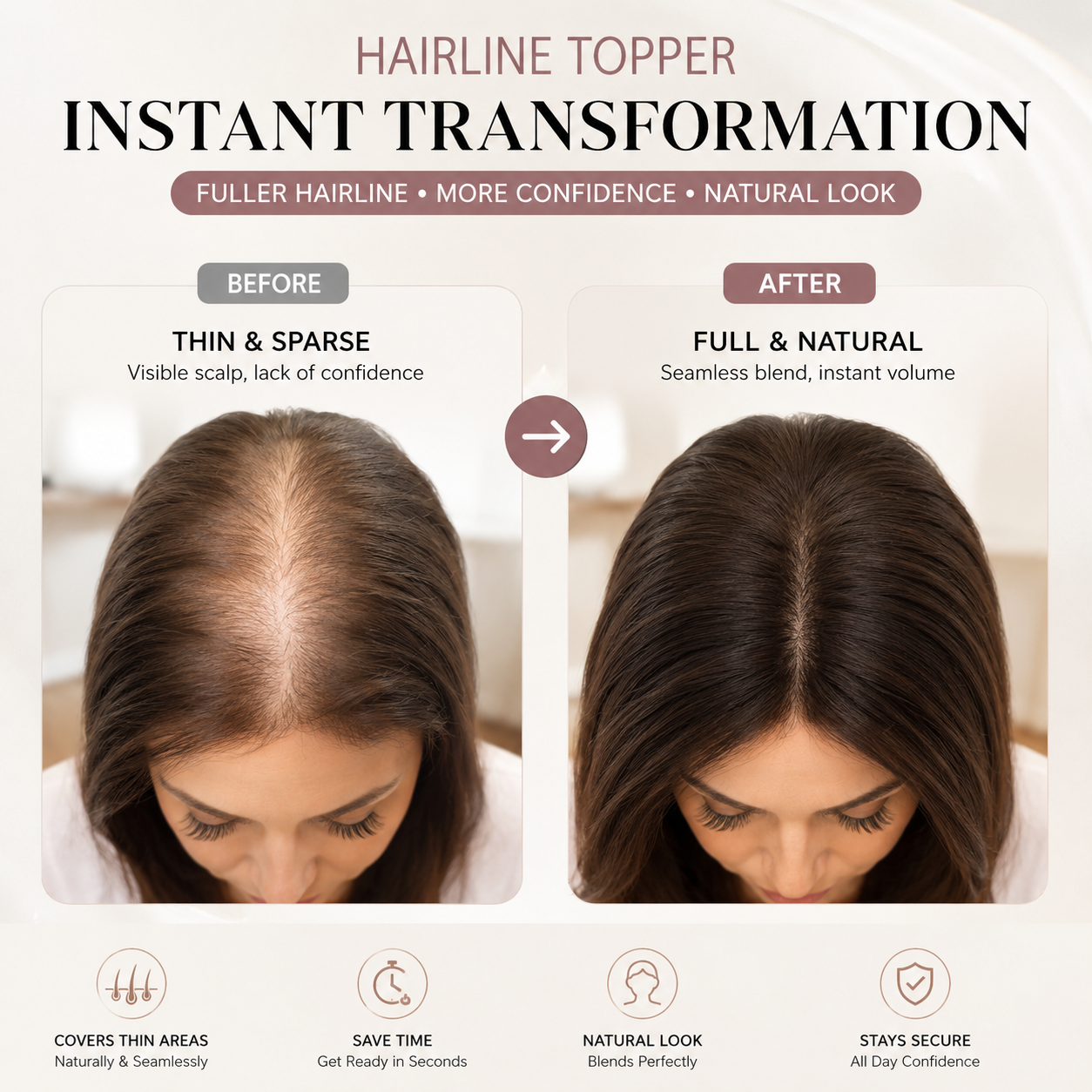 Instantly Fuller Hair — Nobody Will Know It’s a Topper ✨